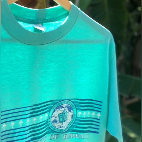 Vintage 80s University of Hawaii Single Stitch Design Tees 50/50 USA - Picture 3 of 15